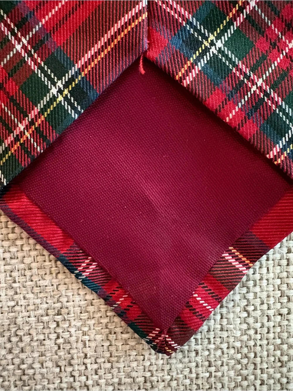 Talbots Kids Red Tartan Plaid Adjustable Zip Tie Christmas Holiday